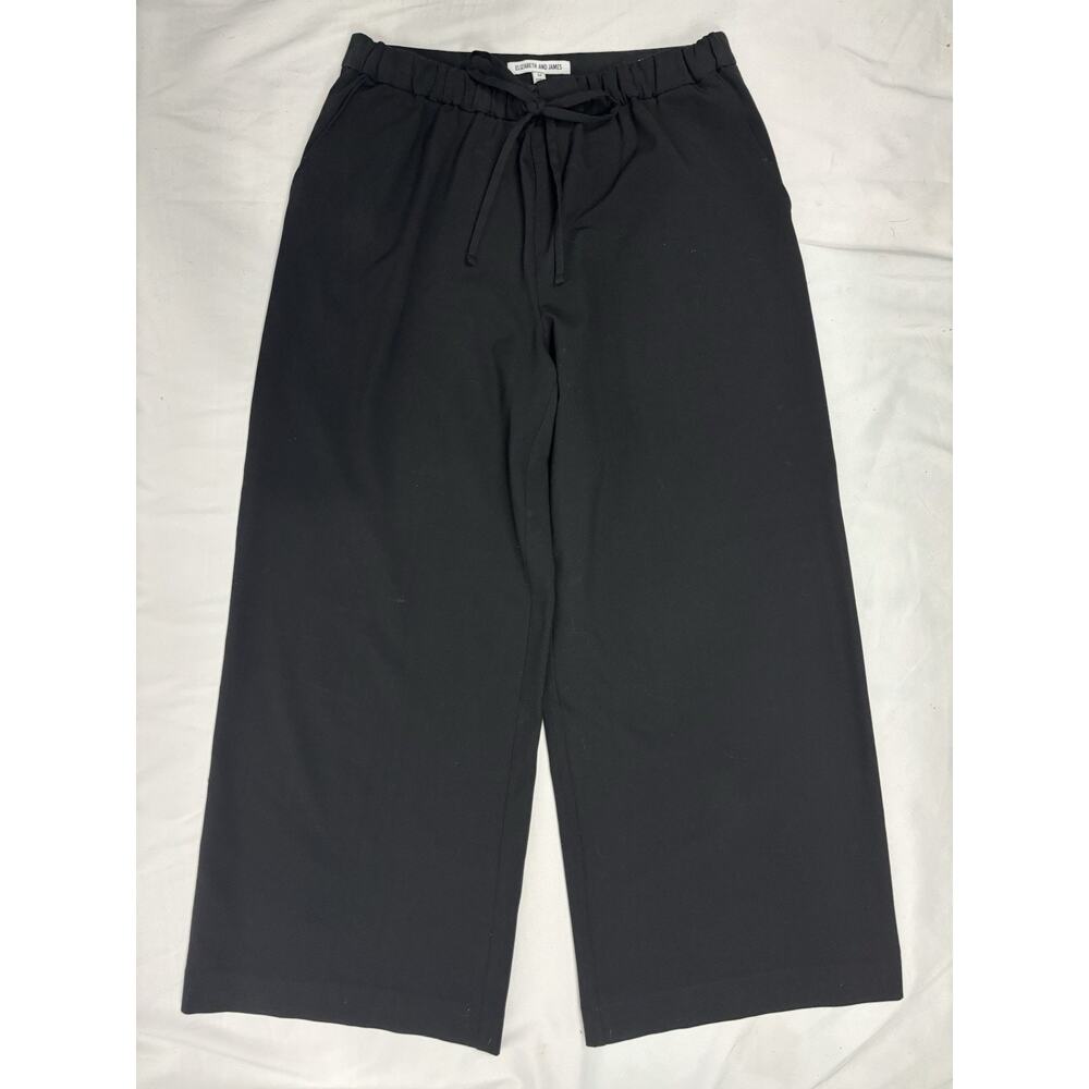Eizabeth and James Black Wide Leg Drawstring Pull On Pant Elastic Waist M